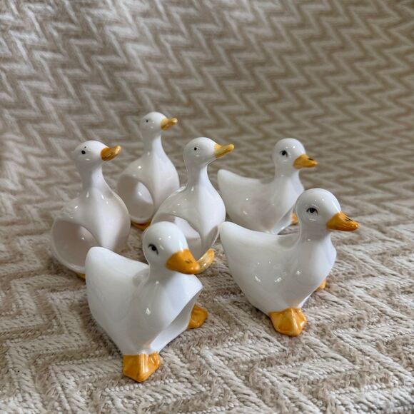Other - Vintage Bone China Duck Goose Napkin Rings Set of 6